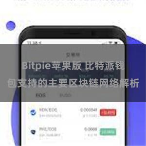 Bitpie苹果版 比特派钱包支持的主要区块链网络解析