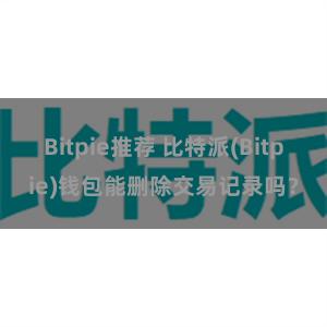 Bitpie推荐 比特派(Bitpie)钱包能删除交易记录吗？