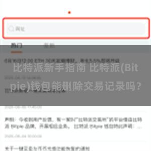 比特派新手指南 比特派(Bitpie)钱包能删除交易记录吗？