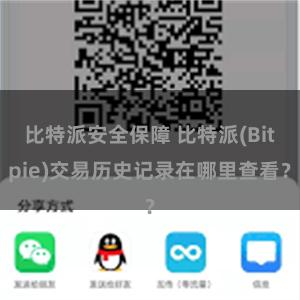 比特派安全保障 比特派(Bitpie)交易历史记录在哪里查看？