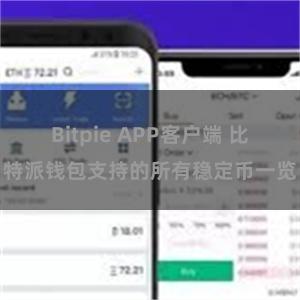 Bitpie APP客户端 比特派钱包支持的所有稳定币一览