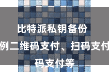 比特派私钥备份  举例二维码支付、扫码支付等